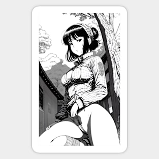 short hair ecchi manga Sticker